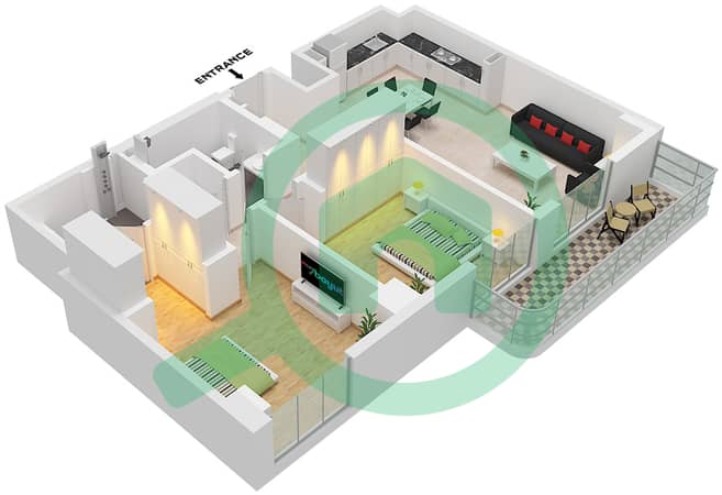Type E 
Unit 1 Floor 2-8
Unit 18 Floor 2-6