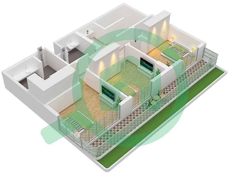 Bayline - 3 Bedroom Apartment Type/unit 1 / UNIT D1 Floor plan Type 1
Unit D1 Podium interactive3D