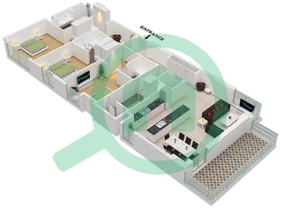 卡里亚特-希德 - 3 卧室公寓类型A戶型图