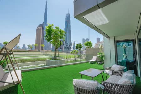 2 Bedroom Flat for Rent in Za'abeel, Dubai - Burj Khalifa Views| Furnished 2 BR with Green Lawn