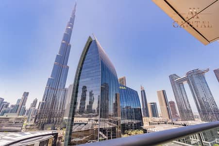 1 Bedroom Flat for Rent in Downtown Dubai, Dubai - Direct Burj View l Bills Included l Biggest Layout