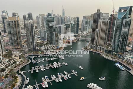1 Bedroom Flat for Rent in Dubai Marina, Dubai - Full marina view | High Floor | Unfurnished