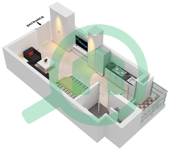 Albero by ORO24 - Studio Apartment Type 1 Floor plan Type 1 interactive3D