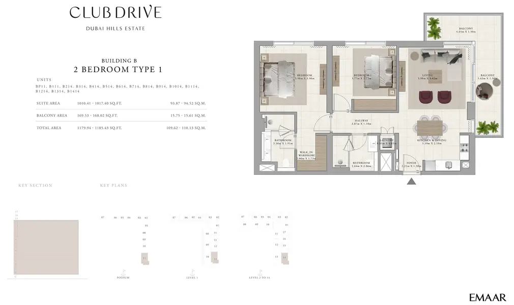 2 BR floor plan