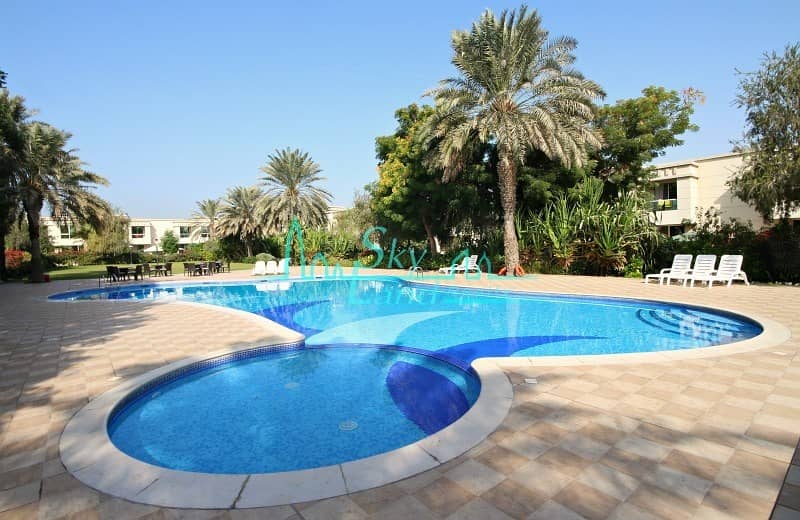 AMAZING 3BR+STUDY+MAID'S VILLA WITH GARDEN IN A GORGEOUS COMPOUND WITH POOL
