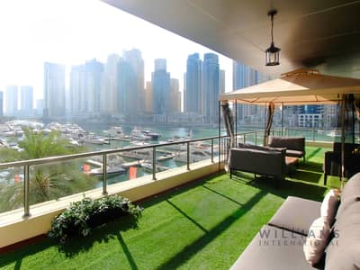 3 Bedroom Apartment for Sale in Dubai Marina, Dubai - FULL MARINA VIEW | LUXURY UPGRADES | TERRACE
