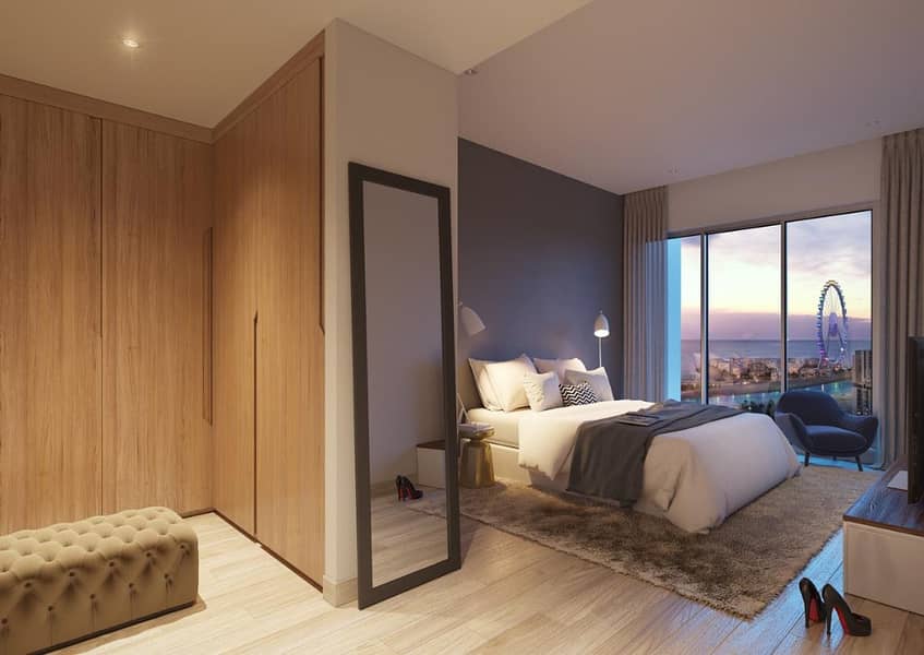 تملك حر غرفتين وصالة مع بلكونة  واطلالة رائعة في دبي مارينا