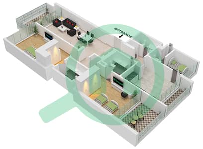 Sealine Residence - 2 Bedroom Apartment Type/unit B / UNIT 1 FLOOR 3 Floor plan