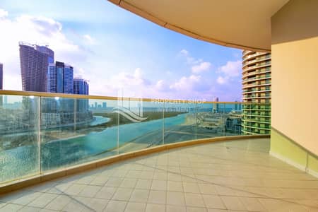 فلیٹ 3 غرف نوم للايجار في جزيرة الريم، أبوظبي - 3-br-apartment-al-reem-island-shams-abu-dhabi-beach-tower-a-terrace. JPG
