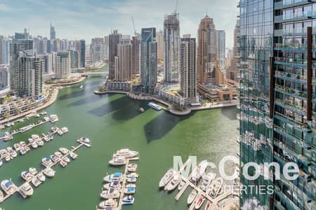 1 Bedroom Apartment for Rent in Dubai Marina, Dubai - Full Marina View | Large Balcony | Vacant