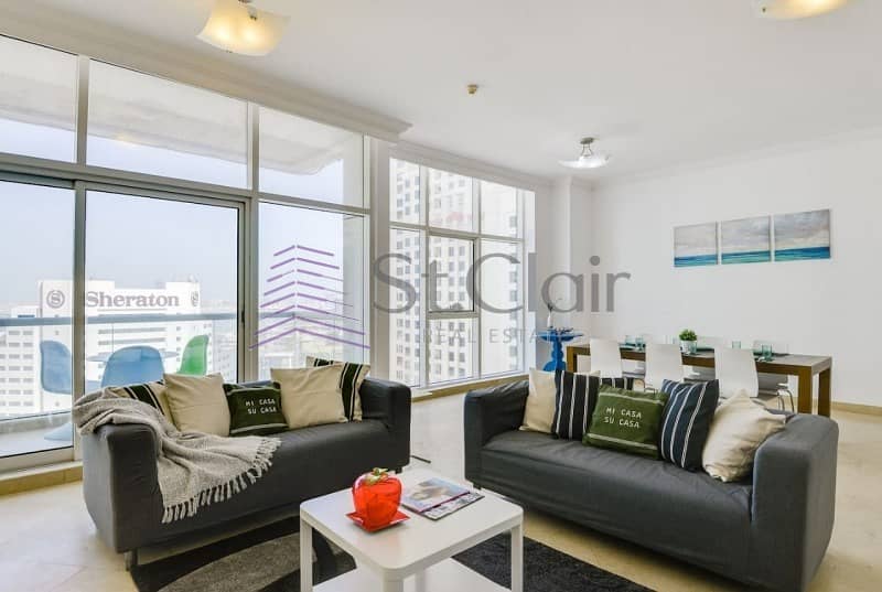 Luxury 3 Beds with Balcony | Furnished | Mid Floor