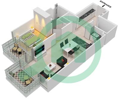 阿维林公寓 - 1 卧室公寓类型2 / FLOOR 2-10戶型图