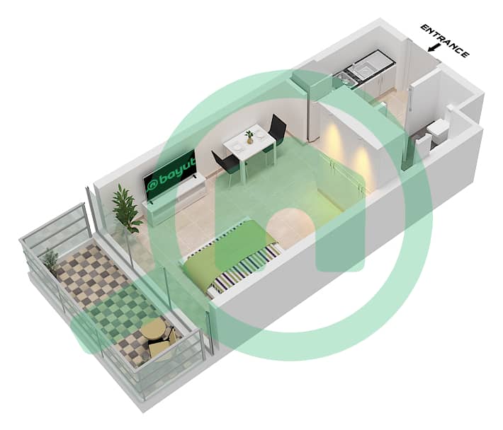 Bayz 101 - Studio Apartment Unit 3-8,16-22 / FLOOR 40-54,6 Floor plan Unit 4-8,16-22 Floor 40-54
Unit 3,17 Floor 60-81 interactive3D