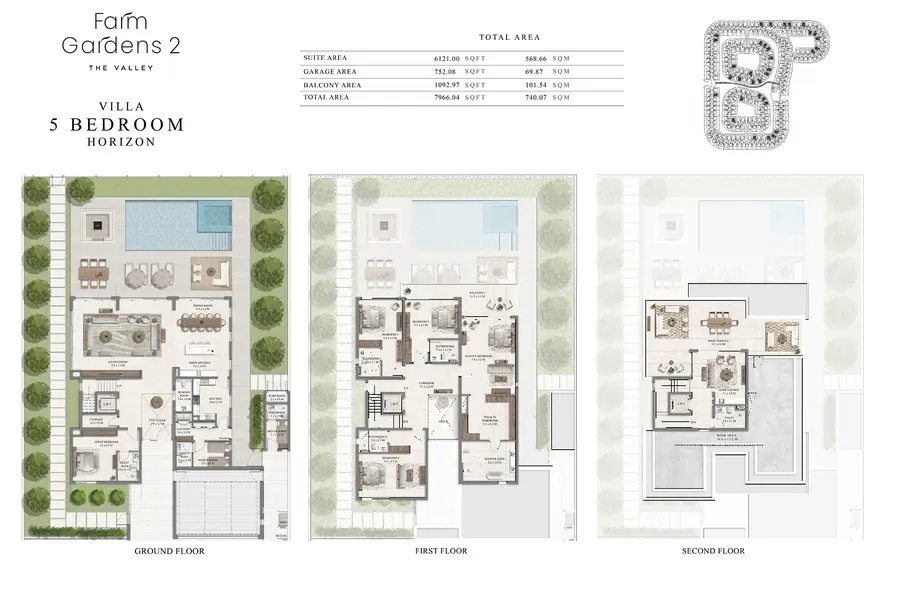 5 BR floor plan