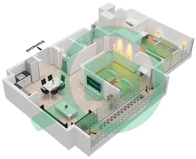 Sokoon 5 - 2 Bedroom Apartment Type D / FLOOR 1-5 Floor plan