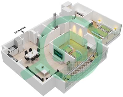 Sokoon 5 - 2 Bedroom Apartment Type F / FLOOR 6 Floor plan