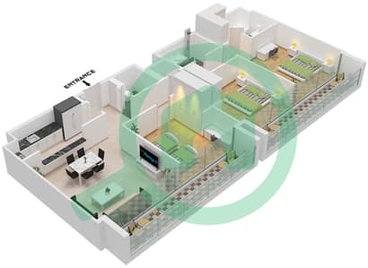 Sokoon 5 - 3 Bedroom Apartment Type A / FLOOR 6 Floor plan