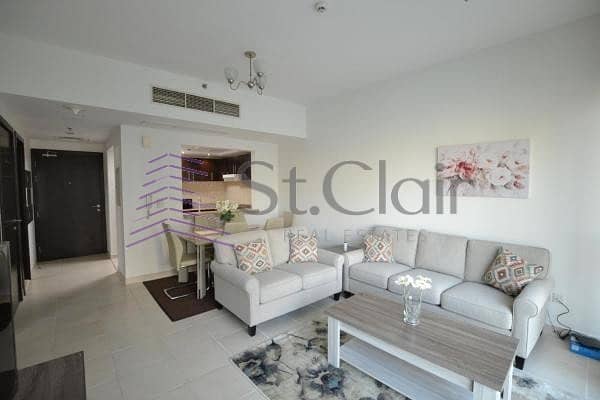 Stunning Full Sea View |Furnished 1BR with Balcony