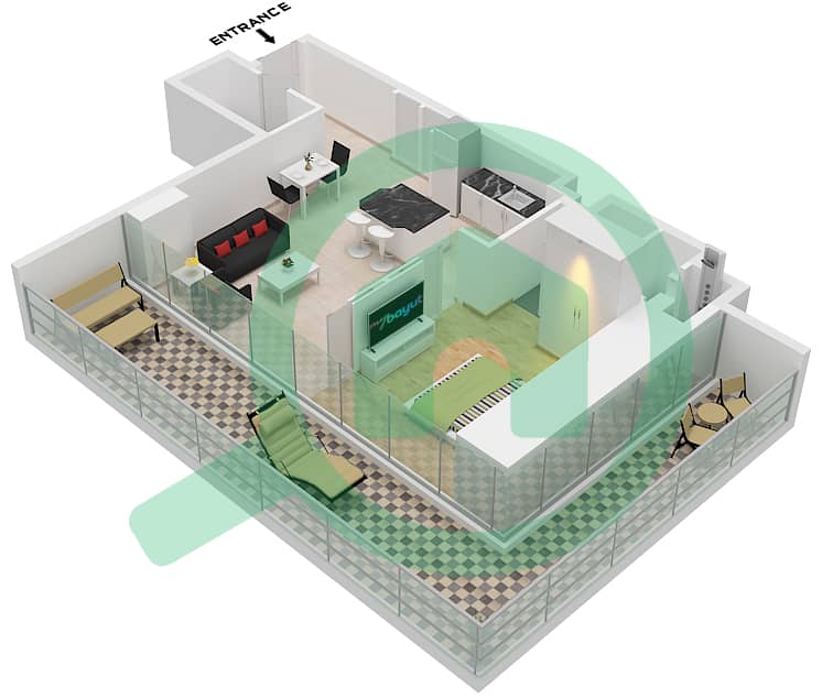 25H Heimat - 1 Bedroom Apartment Type B Floor plan Type B interactive3D