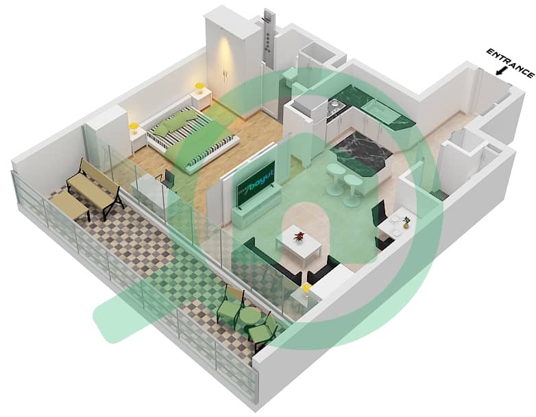 25H Heimat - 2 Bedroom Apartment Type E Floor plan Type E interactive3D