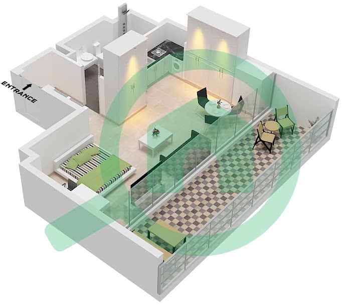 25H Heimat - 1 Bedroom Apartment Type A Floor plan Type A interactive3D