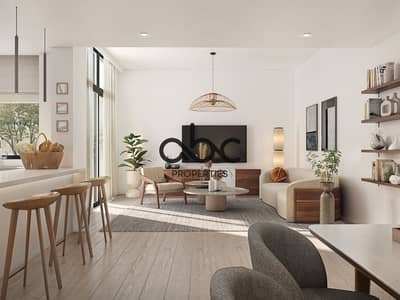 1 Bedroom Apartment for Sale in Yas Island, Abu Dhabi - ALDAR_SustainableCity01_CGI23_Livingroom_05 copy. png