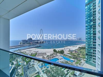 3 Bedroom Apartment for Rent in Jumeirah Beach Residence (JBR), Dubai - Panoramic Sea View | Vacant | Fully Furnished