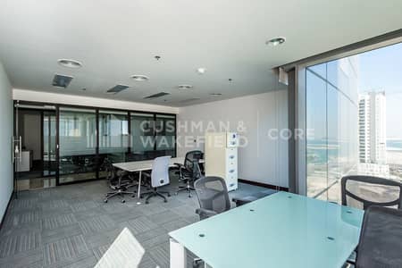 Office for Rent in Al Reem Island, Abu Dhabi - Fitted and Furnished | Sea View | Mid Floor