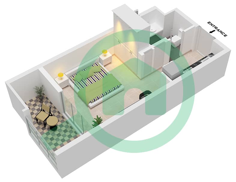 المخططات الطابقية لتصميم النموذج / الوحدة ST-A-1 / UNIT 1,2,5 شقة استوديو - طراز Type ST-A-1
Unit 1-2,5,21-30
Floor 1,2 interactive3D