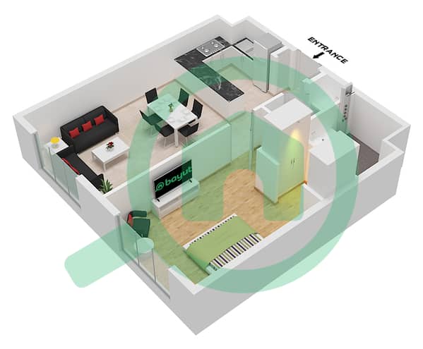 Type 1BR-D Unit 6-7,9-10,18 Floor 1-2