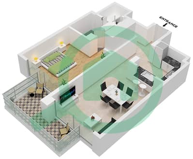 Anwa Aria by Omniyat - 1 Bedroom Apartment Unit 6 FLOOR 5 Floor plan