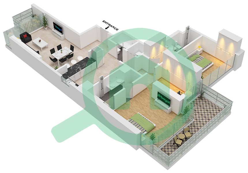 奥姆尼亚特安瓦咏叹调公寓 - 2 卧室公寓单位1 FLOOR 5,18,24,30戶型图 Unit 1 Floor 5
Unit 1 Floor 18
Unit 1 Floor 24
Unit 1 Floor 30 interactive3D