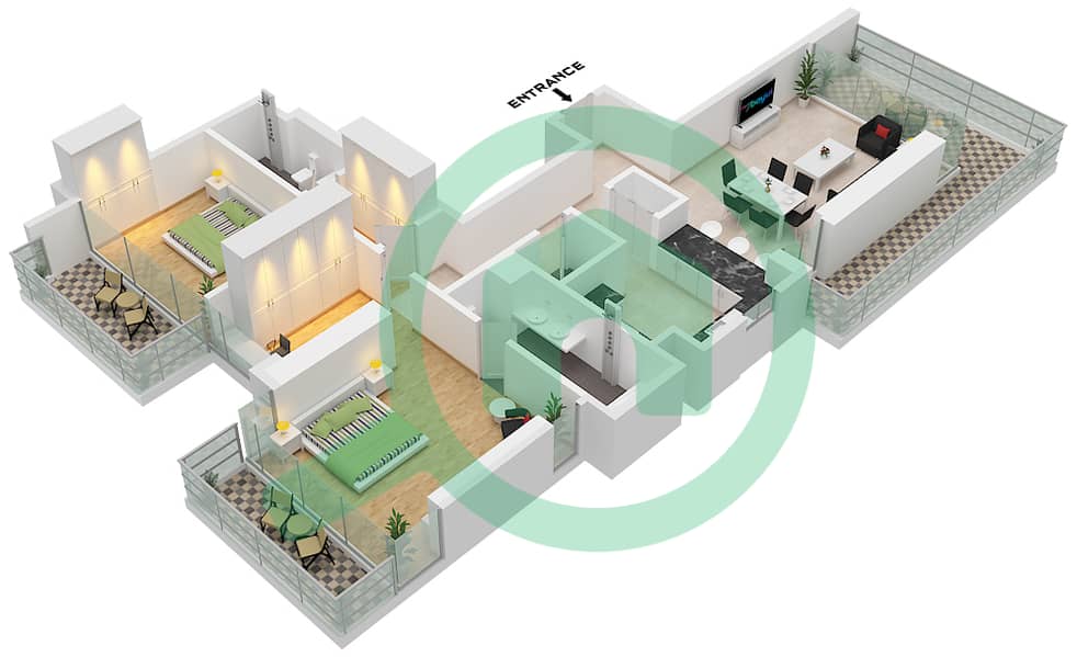 奥姆尼亚特安瓦咏叹调公寓 - 2 卧室公寓单位5-6 FLOOR 8,15,27戶型图 Unit 6 Floor 8
Unit 5 Floor 15
Unit 5 Floor 27 interactive3D