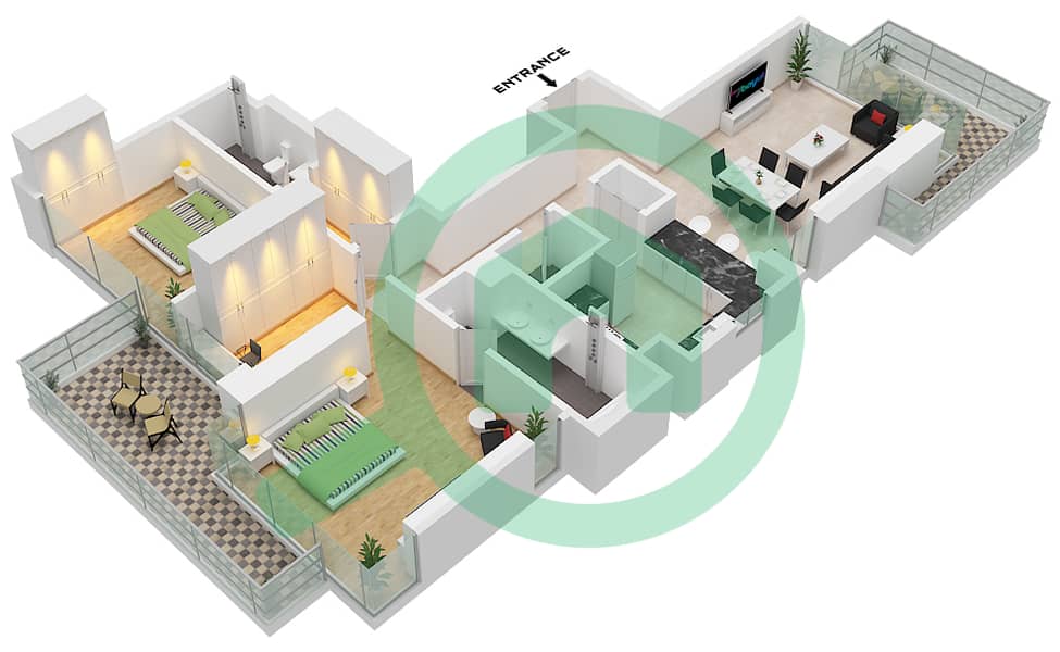المخططات الطابقية لتصميم الوحدة 6 FLOOR 18,30 شقة 2 غرفة نوم - أنوا أريا بواسطة أمنيات Unit 6 Floor 18
Unit 6 Floor 30 interactive3D