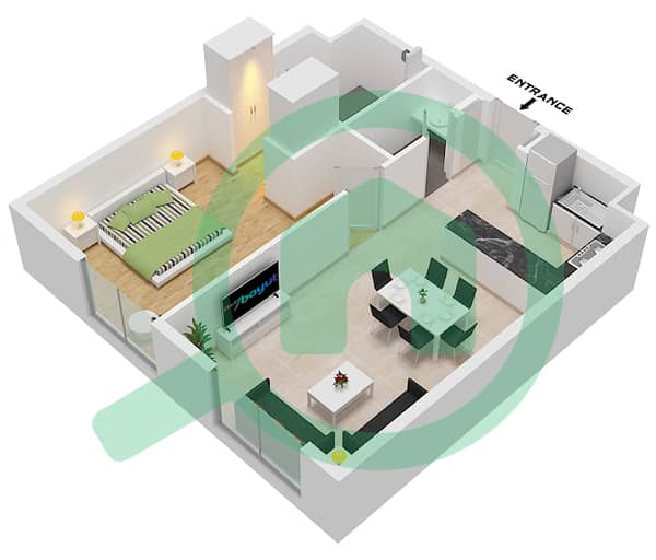 Type 1BR-F Unit 19 Floor 1-2