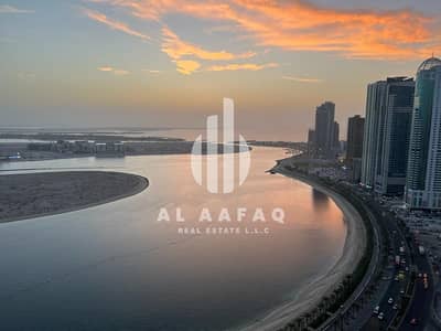 2 Bedroom Apartment for Rent in Al Khan, Sharjah - New Tower spacious 2bhk | AC Chiller free | Parking free | Corniche View | Both Master Bedrooms