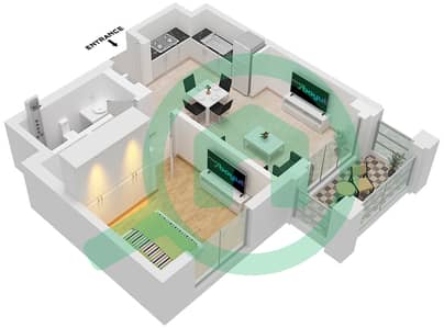 微风倾城2号 - 1 卧室公寓单位02 FLOOR 8戶型图