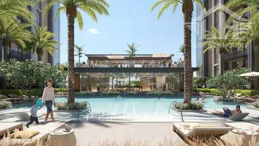 2 Bedroom Flat for Sale in Sobha Hartland, Dubai - Ellington Kensington Waters Pool and Pavilion. jpg