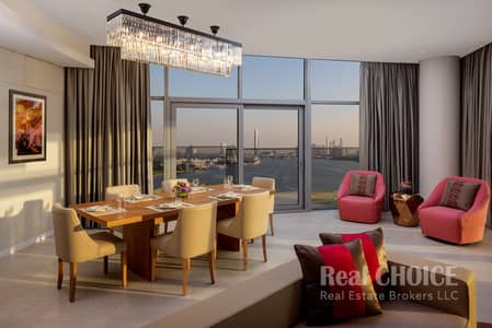 2 Bedroom Hotel Apartment for Rent in Deira, Dubai - Two Bedroom Apartment with Terrace dining tableJOCH_004_051223. jpg
