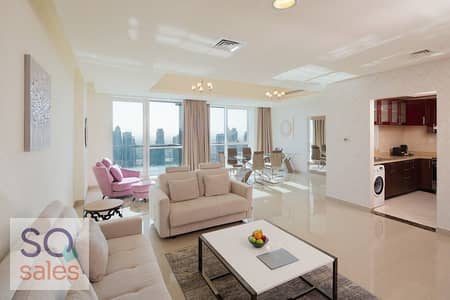 1 Bedroom Hotel Apartment for Rent in Dubai Marina, Dubai - One Bedroom Deluxe - Living area view2. jpg