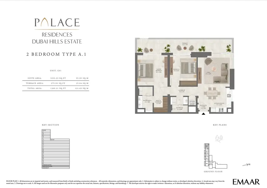2 BR floor plan