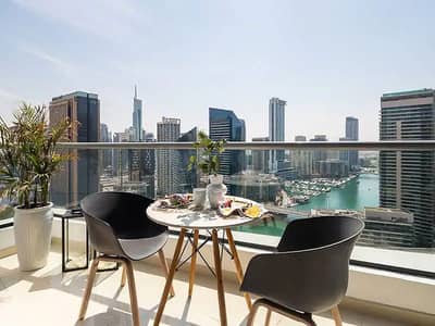 1 Bedroom Apartment for Rent in Dubai Marina, Dubai - Fully Furnished | Marina View | High Floor