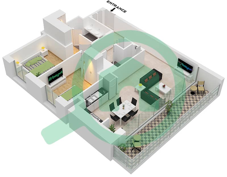 Creek Edge Tower 1 - 2 Bedroom Apartment Unit G2,2,20 FLOOR GROUND,1-38 Floor plan Unit G2 Ground Floor
Unit 2 Floor 1-18
Unit 2 Floor 20-29
Unit 20 Floor 30-38 interactive3D