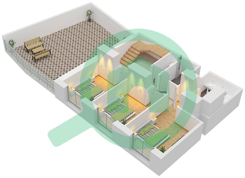Creek Edge Tower 1 - 3 Bedroom Townhouse Unit 110 FLOOR  LOWER GROUND Floor plan Unit 110 Lower Ground interactive3D