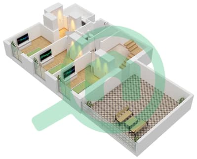 المخططات الطابقية لتصميم الوحدة 107 FLOOR LOWER GROUND تاون هاوس 3 غرف نوم - كريك ايدج تاور 1