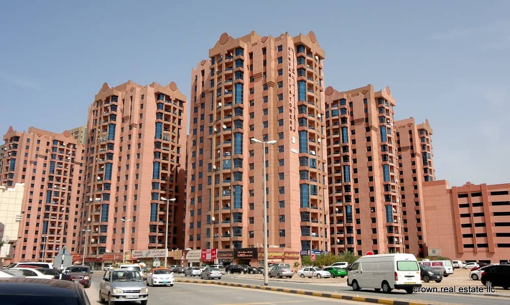 Best Offer!! Al Nuamiya Tower spacious 2 Bedroom Hall (vacant) maid's rm. with open/road view