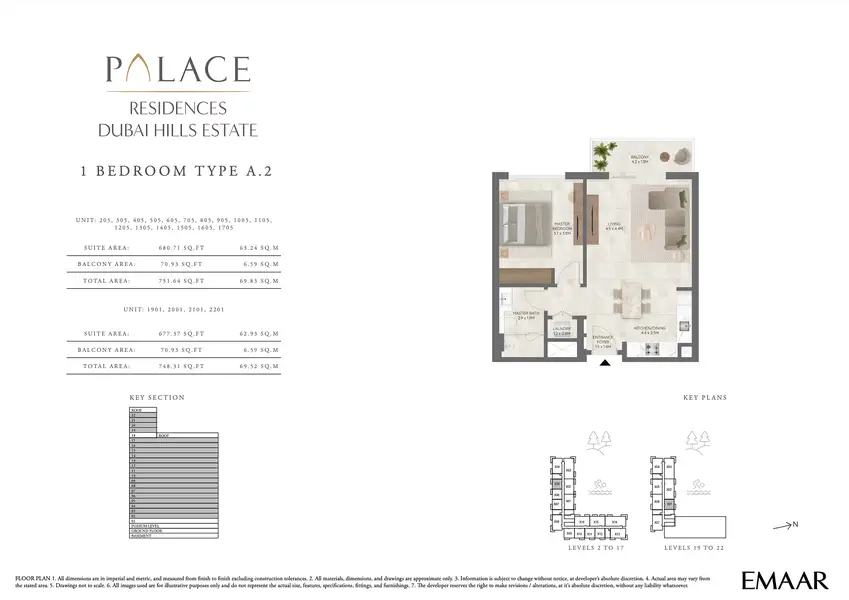 1 BR floor plan