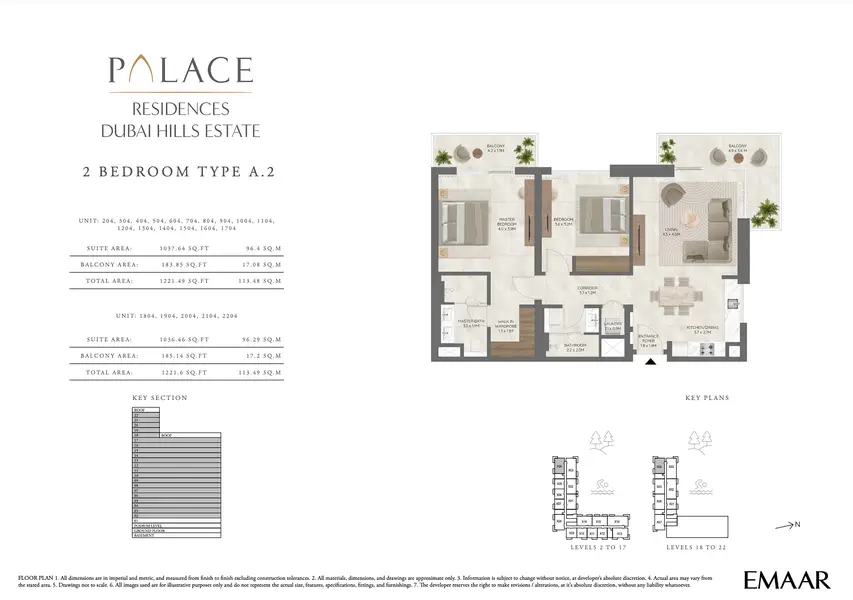 2 BR floor plan