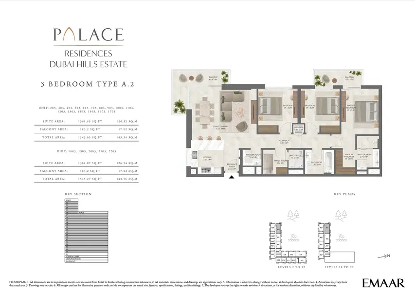 3 BR floor plan