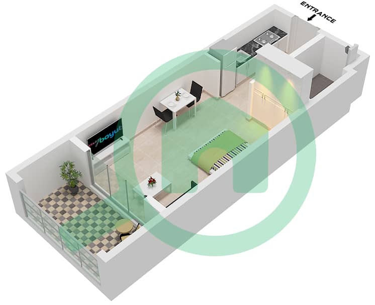 Vincitore Volare - Studio Apartment Type EXECUTIVE STUDIO Floor plan Type Executive Studio interactive3D